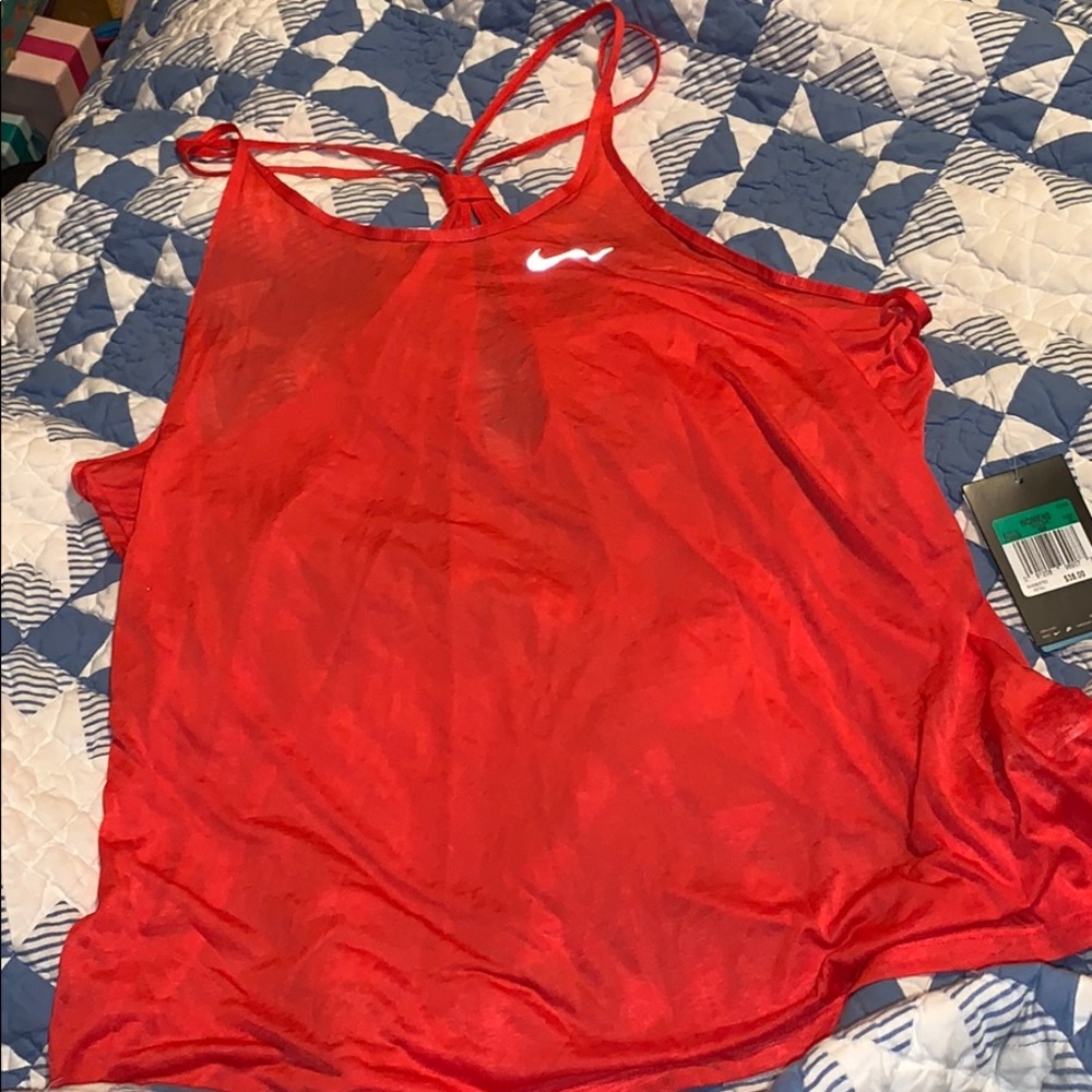 Nike Dri-Fit running tank red